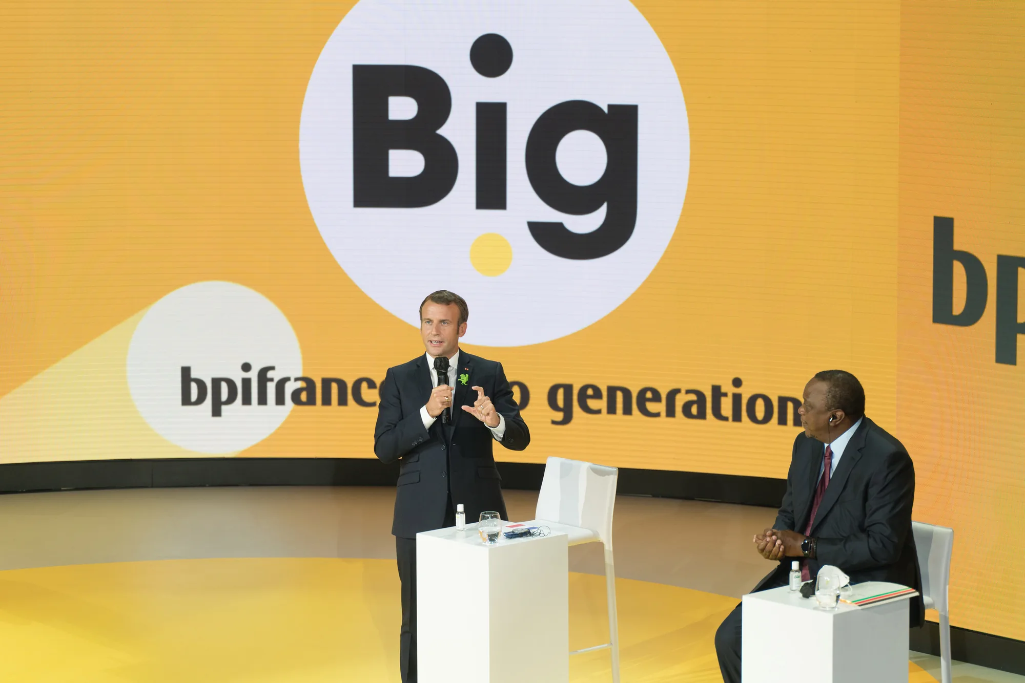 Emmanuel Macron sur la scène de Bpifrance BIG